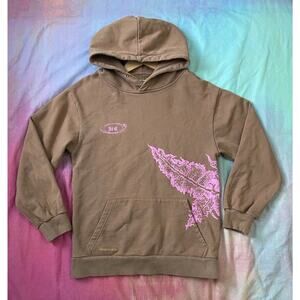 Mea Culpa Dead Moth Brown Graphic Hoodie Sweatshirt Alt Streetwear Hip Hop Sz XS